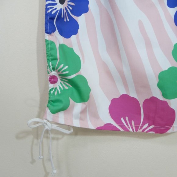 SAMMY B Tory SKIRT Size XL Floral Print Drawstring Sides Cotton Pink NEW $238 - Picture 9 of 10